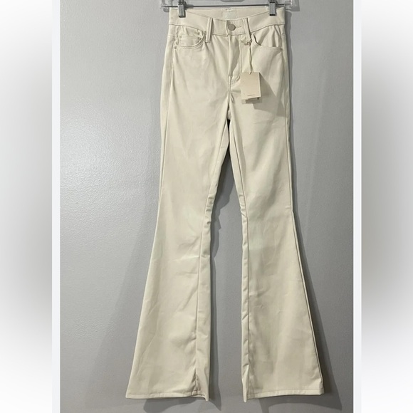 NWT MOTHER The Weekender Heel - Faux Leather in Wax on Wax off, Egret ✨ Sz 26 - Picture 15 of 15